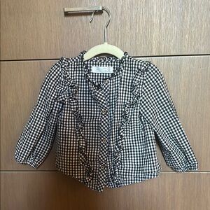 Zara Kids Gingham Ruffle Blazer